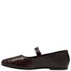 CLARKS WOMENS LIVIA JANE STRAP FLATS - DARK BROWN